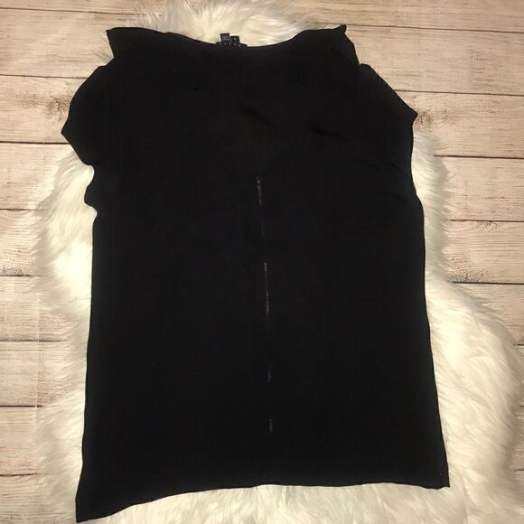 Theory Davina Ruffle Front, Full Zip Silk Top - Picture 5 of 5